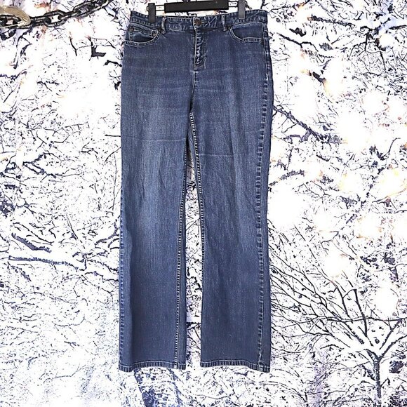 MED WASH STRETCH JEANS 10 Geoffrey Beene Sport Straight Leg Mid Rise Classic Y2K - Picture 3 of 8
